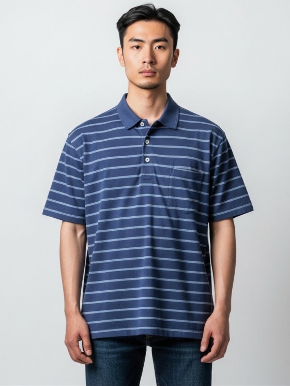 Peter Millar Vintage Mens Blue Striped Polo Shirt - M